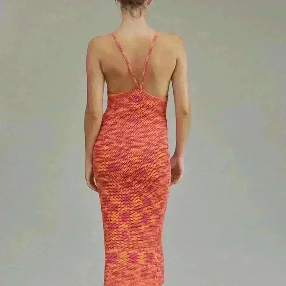 Acacia Swimwear Ipo Pink Orange Crochet Maxi Dress Cover Up $264 Beachy Vacay - Picture 6 of 7